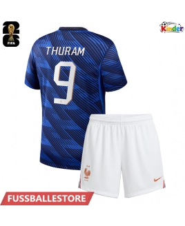 Günstige Frankreich Marcus Thuram #9 Heimtrikotsatz Kinder WM 2026 Kurzarm (+ Kurze Hosen)